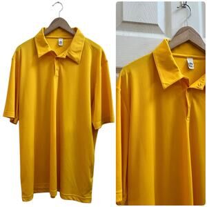 Alo Men’s Yellow Gold Classic Performance Polo Shirt Size XL